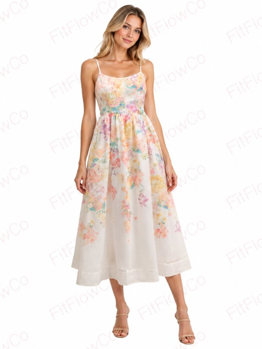 CeCe Floral Maxi Dress Womens M NWT Lyocell Linen Smocked Back Square Neck
